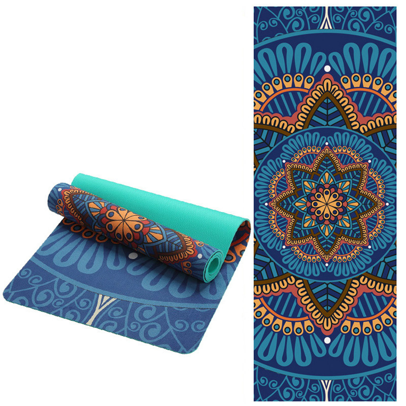 Printed Yoga Mat - Lotus Pattern - Scrunchy Pants