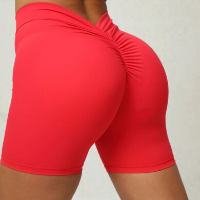 Woman V-back Waisted Seamless Yoga Shorts