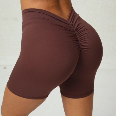 Woman V-back Waisted Seamless Yoga Shorts - Image 5